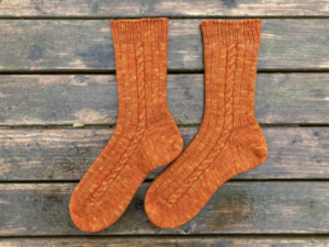 chaussettes torsades par la pointe
